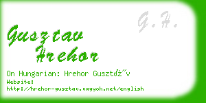 gusztav hrehor business card